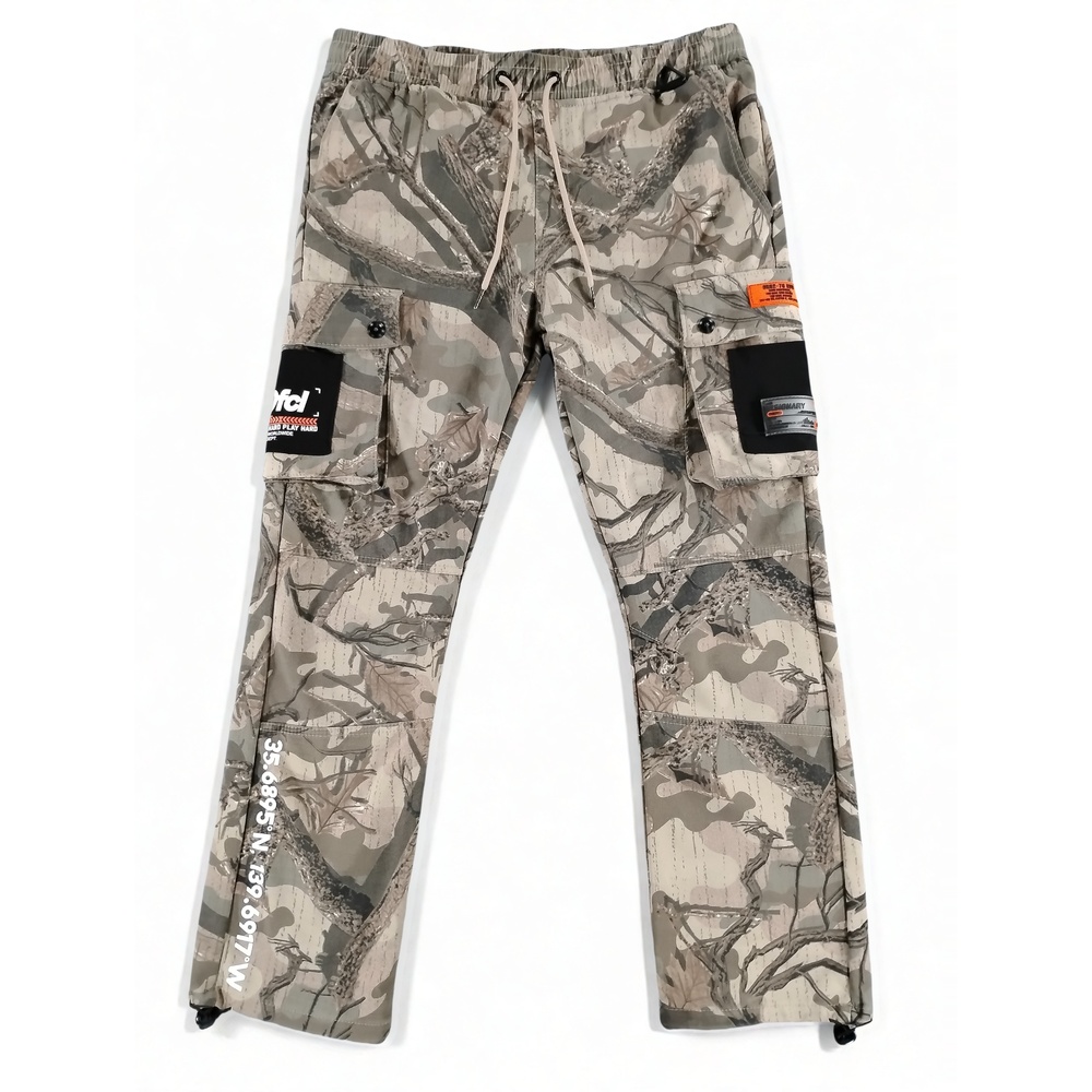 Streetwear Techwear RGSTR Cargo Pants Mens Large Tactical Utility Camo Patchwork